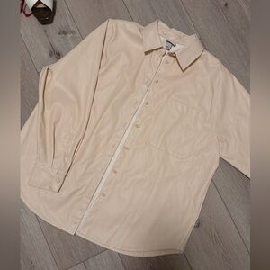 a new day women’s leather Beige Shirt Jacket
